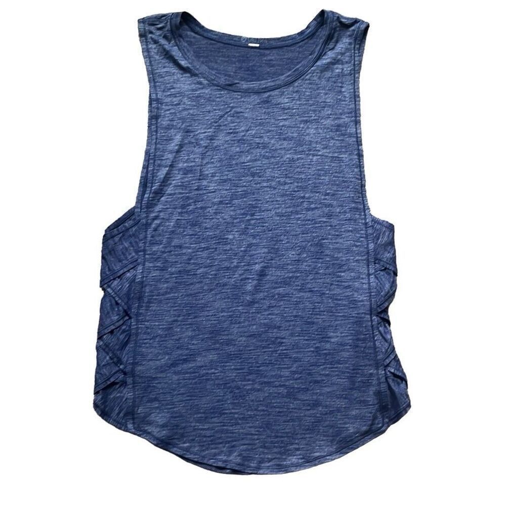 Lululemon 4 Blue Var-City Limited Edition Criss‎ Cross Tank Top Gym Yoga Workout - Picture 2 of 8